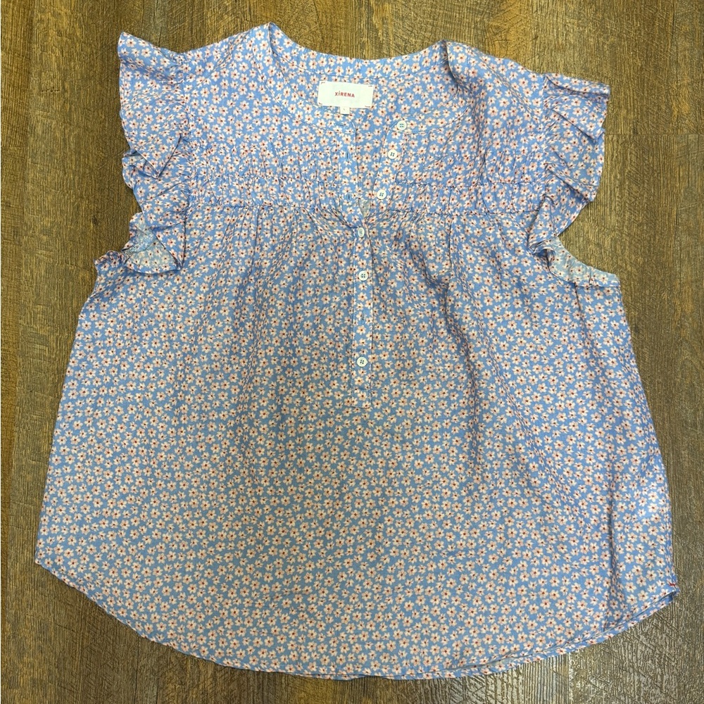 XiRENA sz Large cotton and silk blend blouse